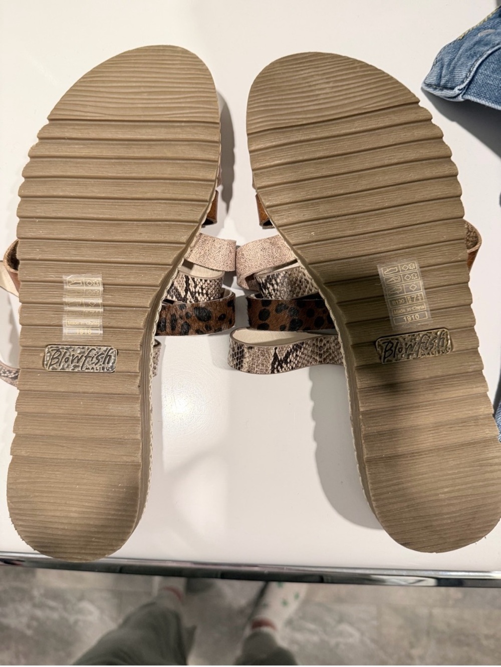 Blowfish Multi-Print Strappy Slide Sandal - Brown/Tan/Cream - Picture 3 of 3